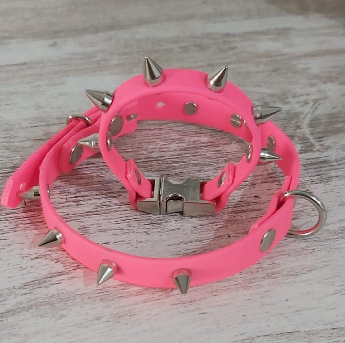 BioThane Bracelet and Necklace with Spikes