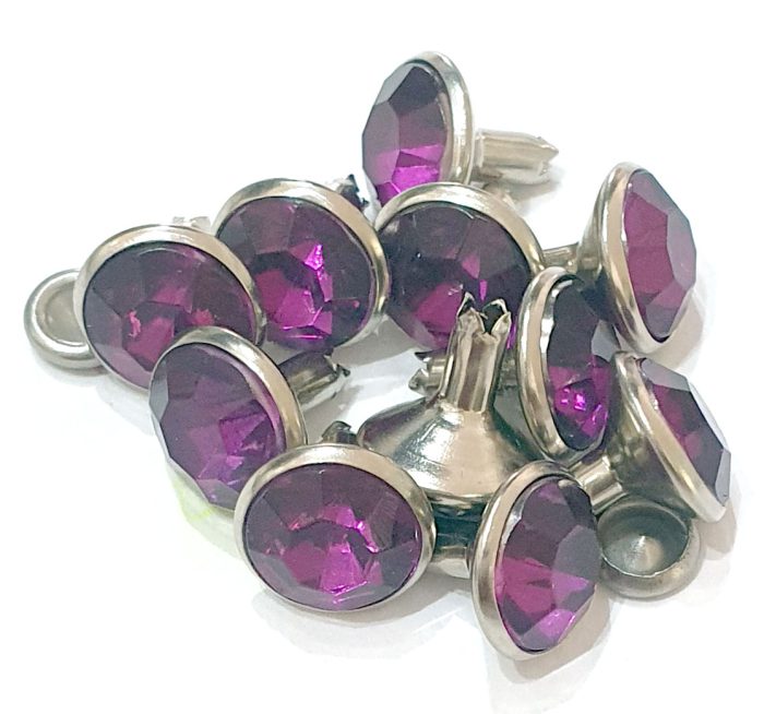 Purple Gracia round Chaton Rivet 12mm